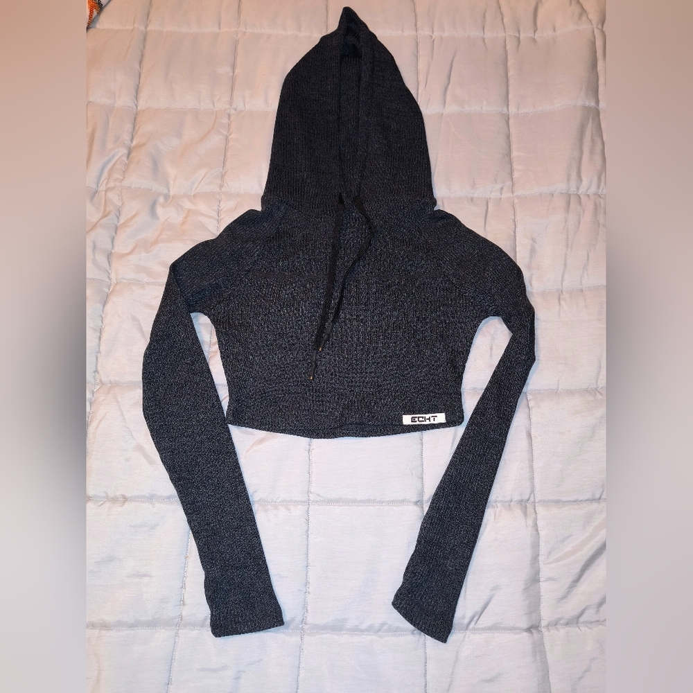 Women's Echt Black Cropped Hoodie